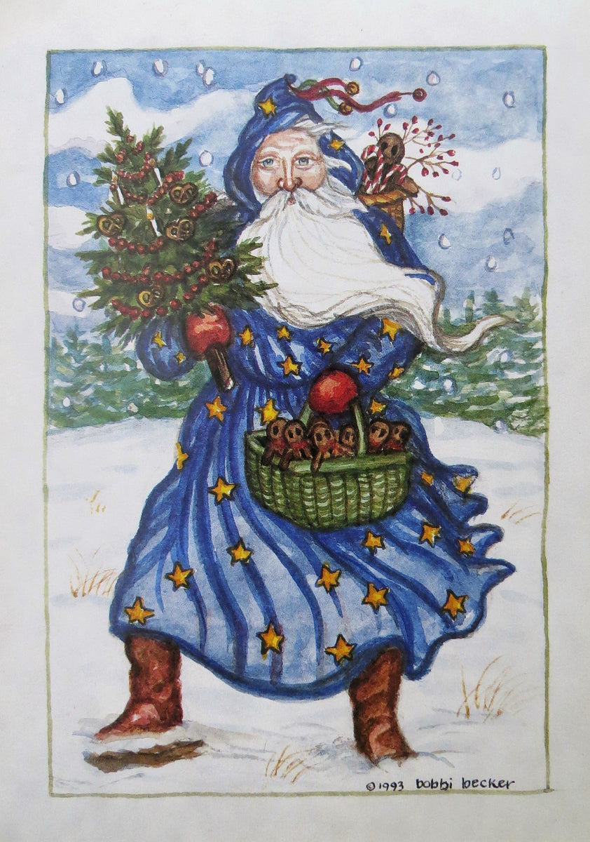 Buy: Folk Art Santa Believe Christmas Art All Christmas