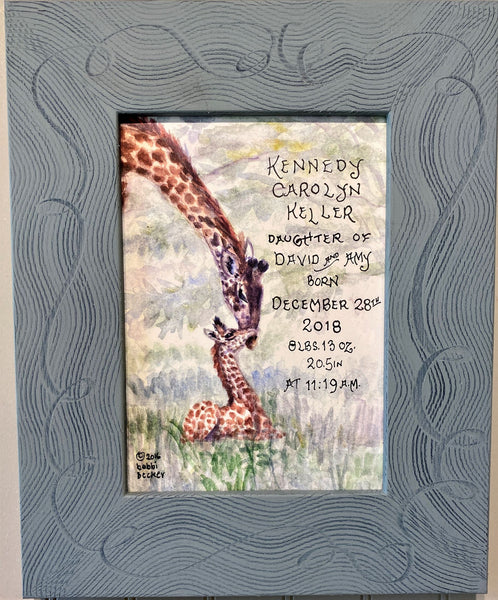 Giraffe Birth Certificate