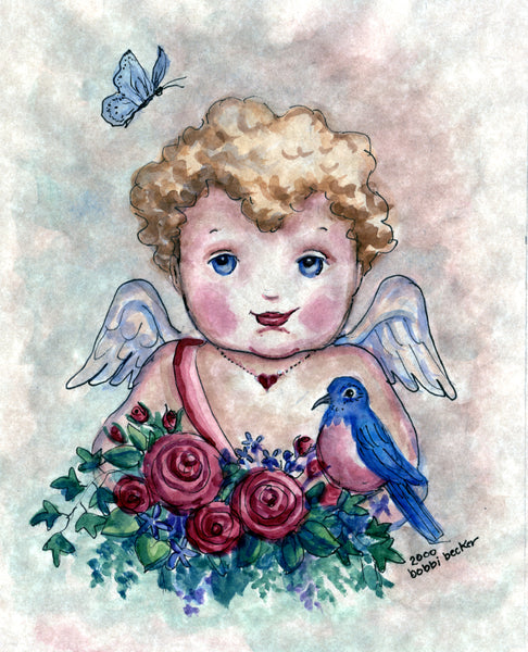 "Cupid with Bluebird"