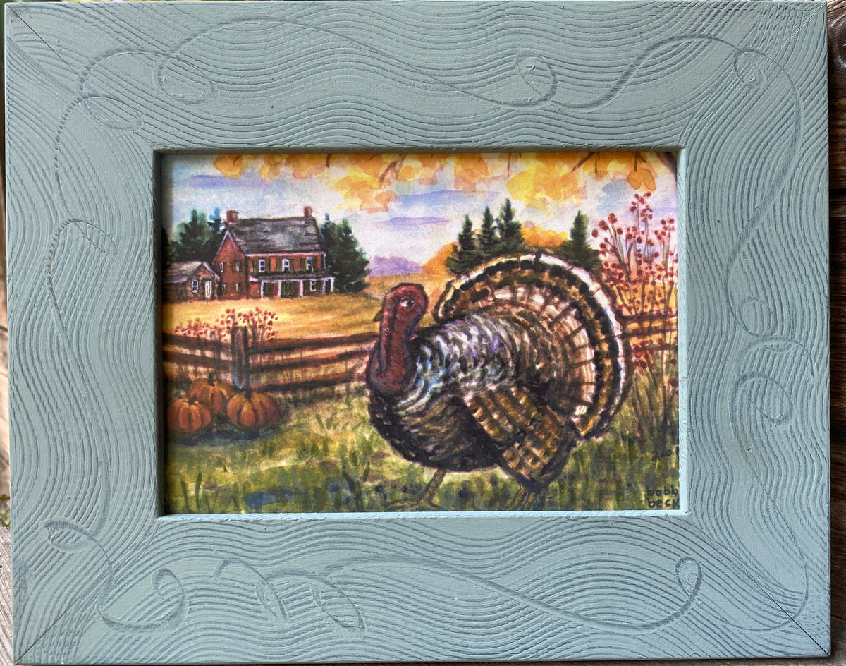 Turkey Print Thanksgiving Decor, Watercolor Painting Autumn Print and