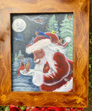 “Santa Feeding Birds In His Hand”