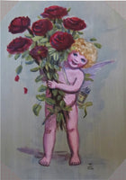 Cupid with Roses 5"x7"