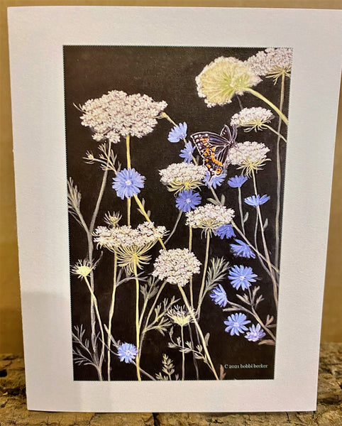 Queen Anne's Lace and Chicory Card