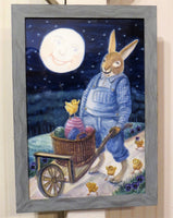 Bunny With A Wheelbarrow Full of Fun