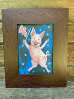 Piggy with Flag - Print 5"x7"