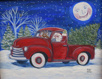 "Santa in a Pick Up Truck"  8x10