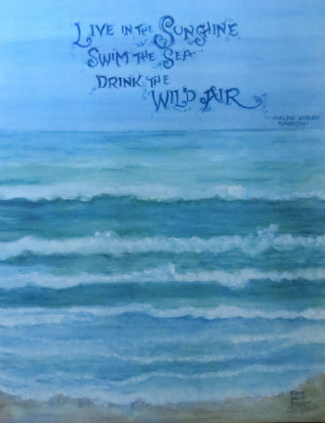 "Live in the Sunshine, Swim in the Sea, Drink the Wild Air"  11x14