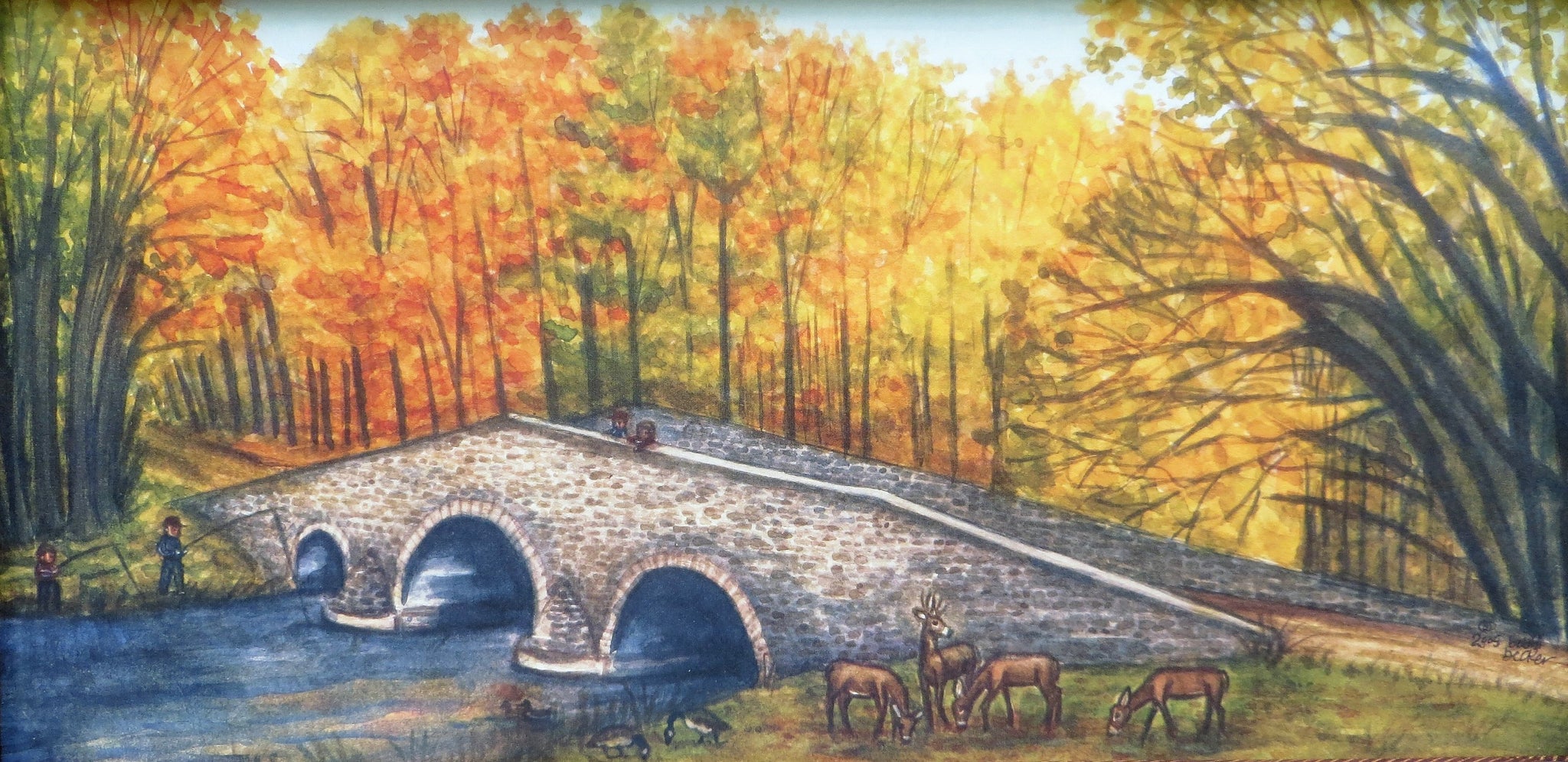 Fall afternoon at the Humpback Bridge ,York Springs, PA” 7x14