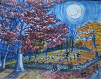 “Spooky Night at Round Hill Cemetery “ Halloween  print 11x14