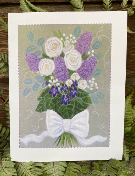 Bouquet of Flowers With Lilacs & Wild Violets card