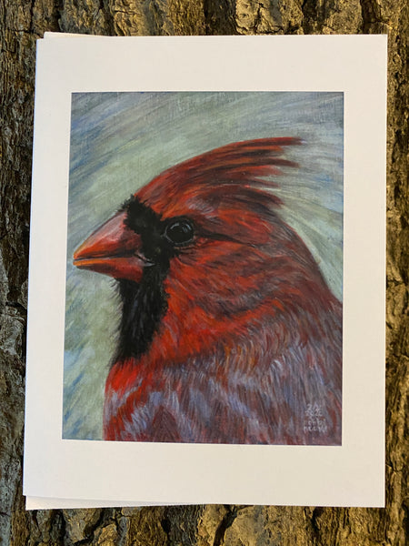 Cardinal Head Portrait card