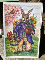 Mr. Bunny with Purple Coat Print